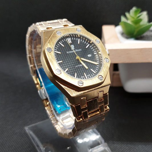 Audemars Piguet Gold Chain - Gold Case & Black Dial - Saturn Watches