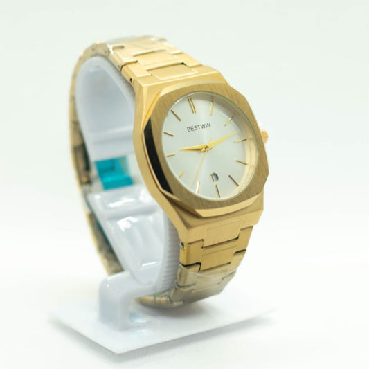 Bestwin 983 - 813 Golden Chain with Silver Dial - Saturn Watches