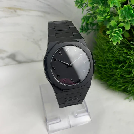 Black Aura Arabic Watch - Saturn Watches
