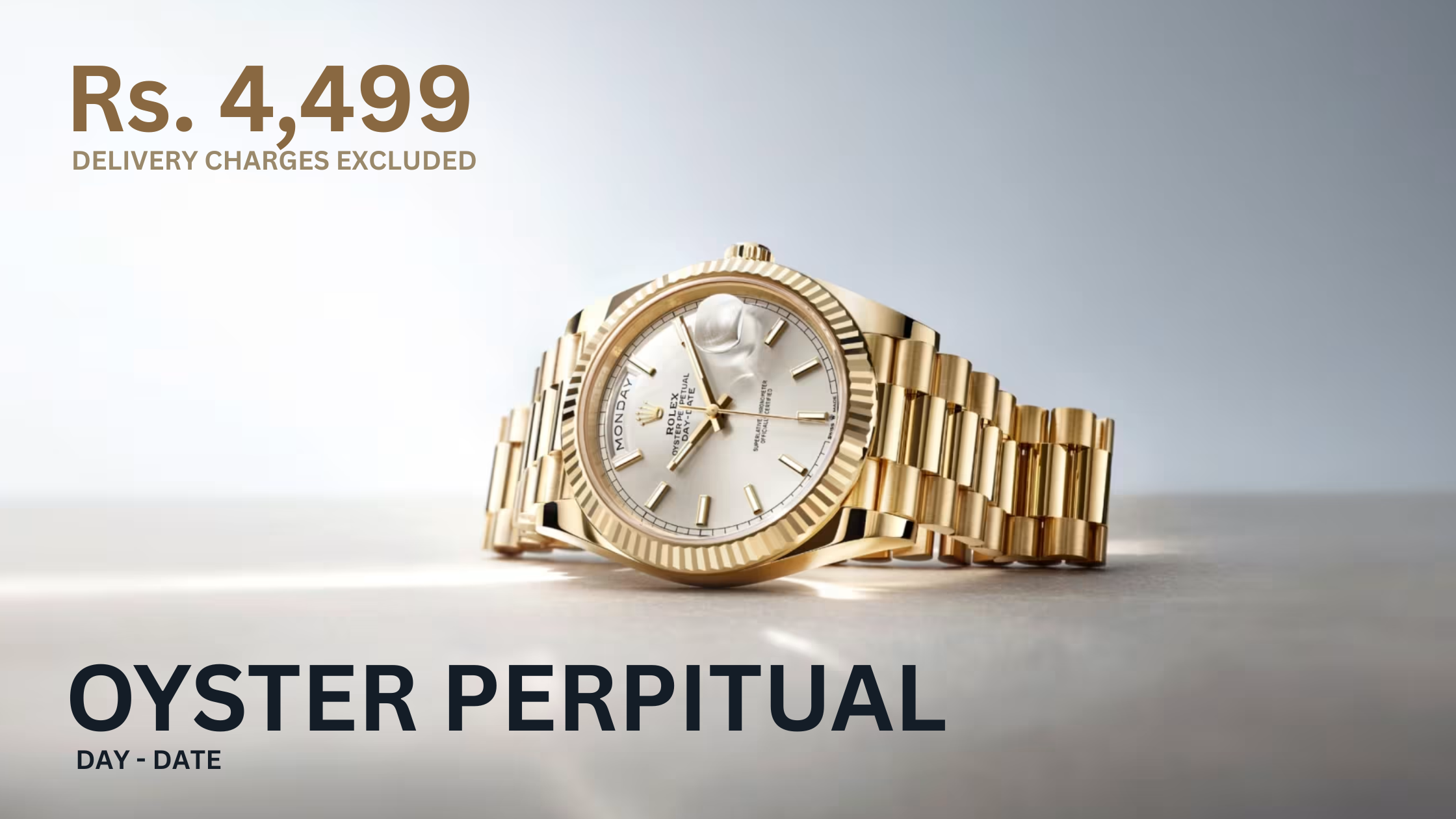 RLX  Silver Dial with Golden Chain