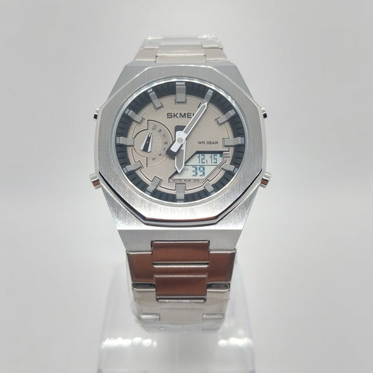 Skmei 1816 Gents Analog & Digital, Automatic Stainless Steel Silver - Saturn Watches